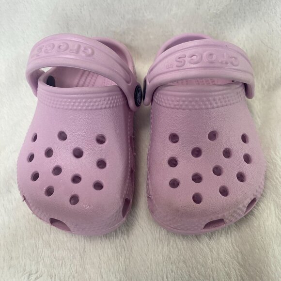 Crocs Clogs Toddler Lilac Adjustable Back Strap & Ventilation Holes Sz C2/3 - Picture 3 of 6